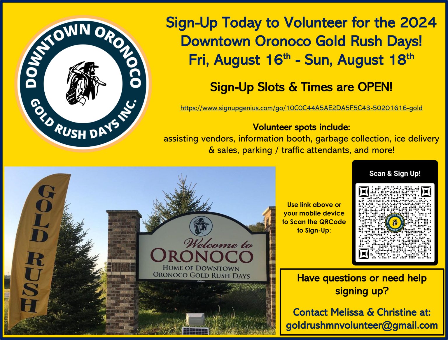 Get Involved Downtown Oronoco Gold Rush Days